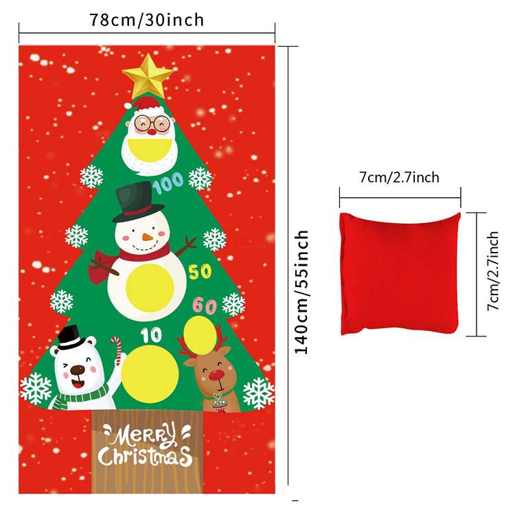 Holiday Throwing Game Flag Set for Party & Festival Decorations - Includes Santa, Christmas Tree & Snowman Styles