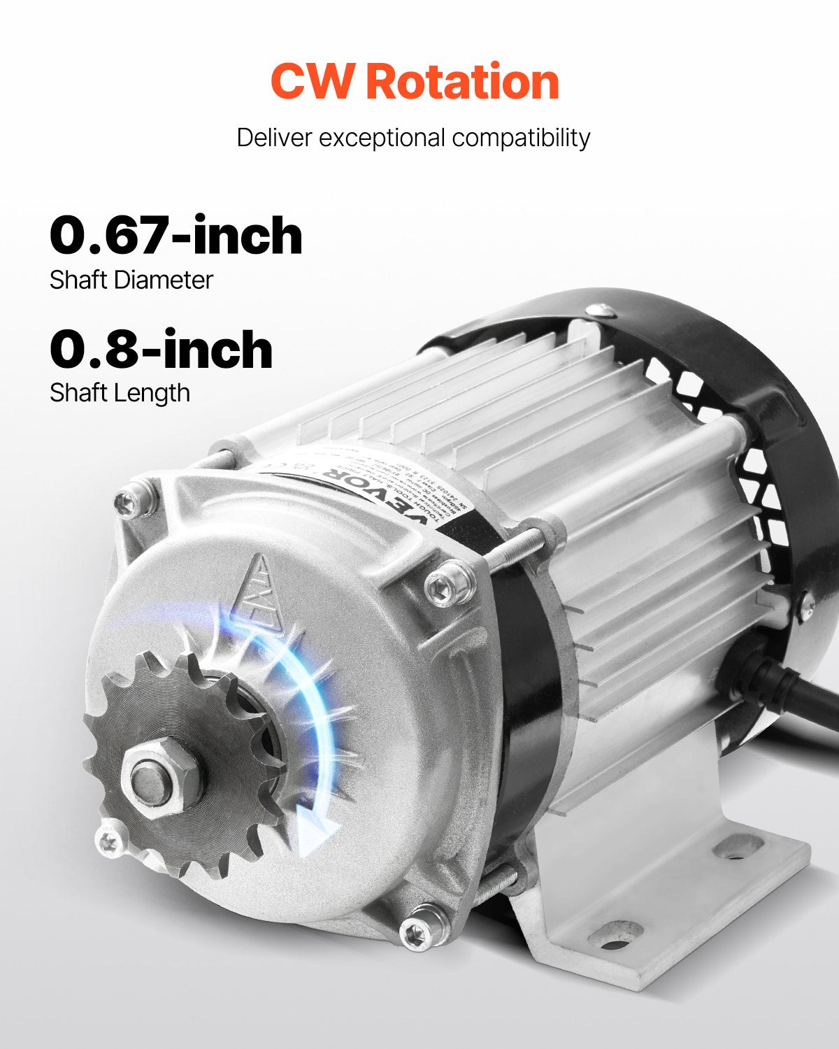 750W Brushless DC Electric Motor Kit 48V for E-Bikes & Scooters - Silver