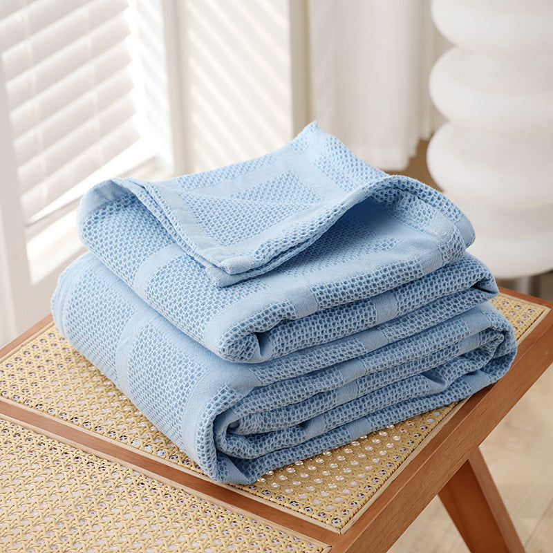Children's Pure Cotton Waffle Gauze Blanket - Lightweight Bed Covering