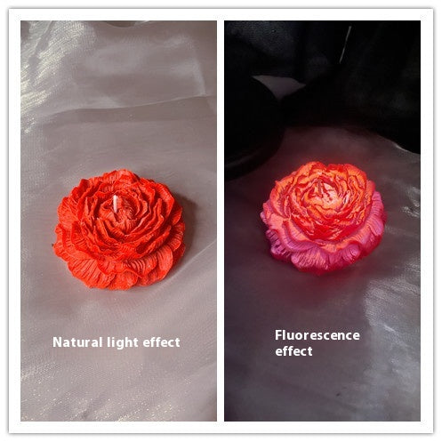 Peony Flower Candles - Fluorescent Soy Wax Handmade Aromatherapy Decor