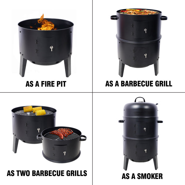 16-Inch Charcoal Smoker Grill - Portable Outdoor Cooking