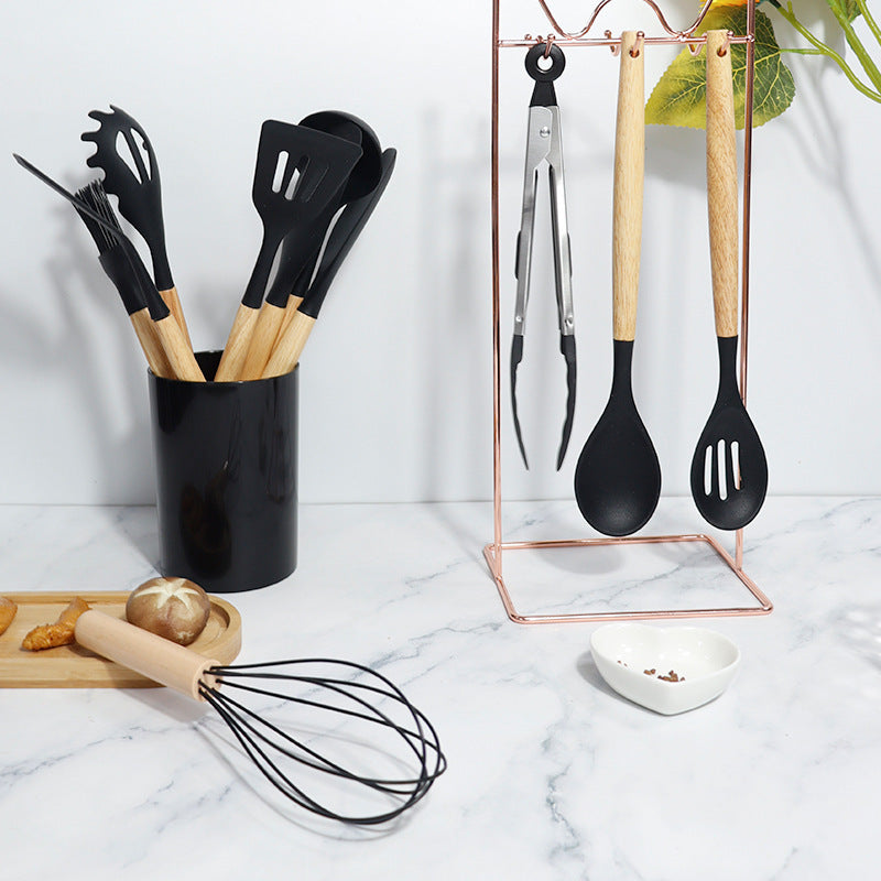 Silicone Soup Spoon & Pan Spatula Set Non-Stick High Temp Kitchen Utensils