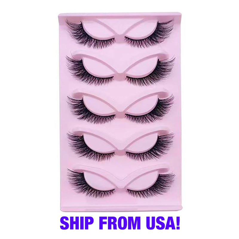 5 Pairs Faux Mink Cluster False Eyelashes - Fluffy Dramatic Volume Set