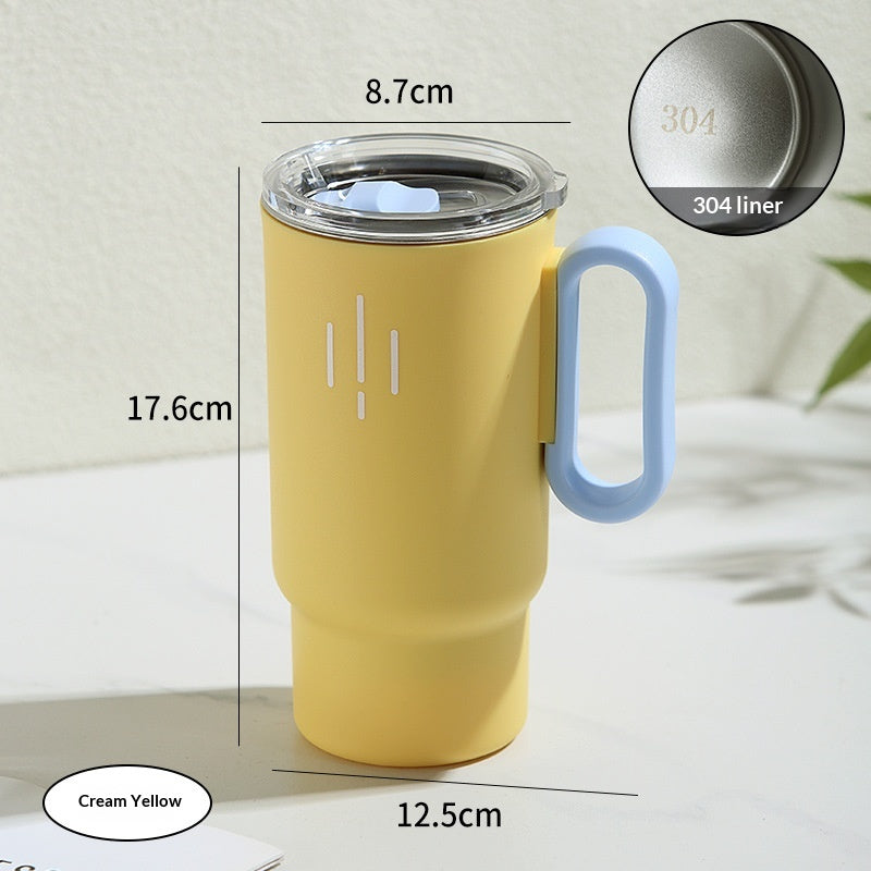 Double-Walled Stainless Steel Coffee Mug 560ml with Handle - Luxury Home Drinkware