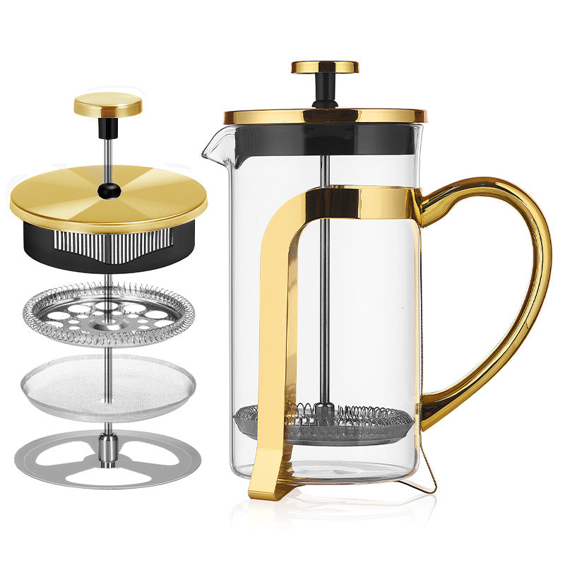 French Press Coffee Maker Borosilicate Glass 350ML-1000ML Household Filter Pot