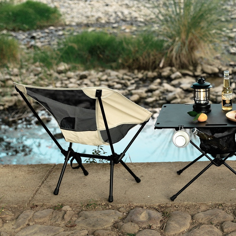 Outdoor Folding Chair with Mesh Backrest - Lightweight & Breathable for Garden & Patio