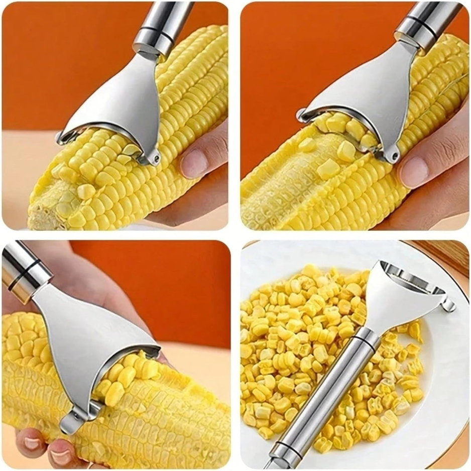 3-Piece Stainless Steel Corn Peeler Set - Corn Kernel Stripper