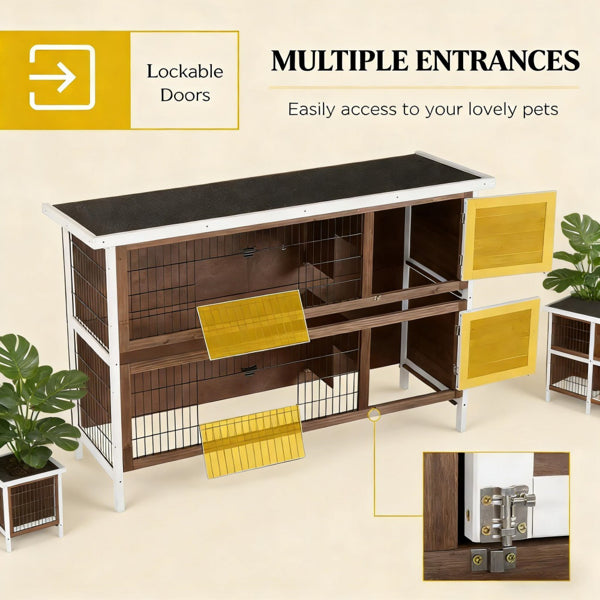 Small Animal Playpen Cage with Removable Floor Tray and Roof for Rabbits