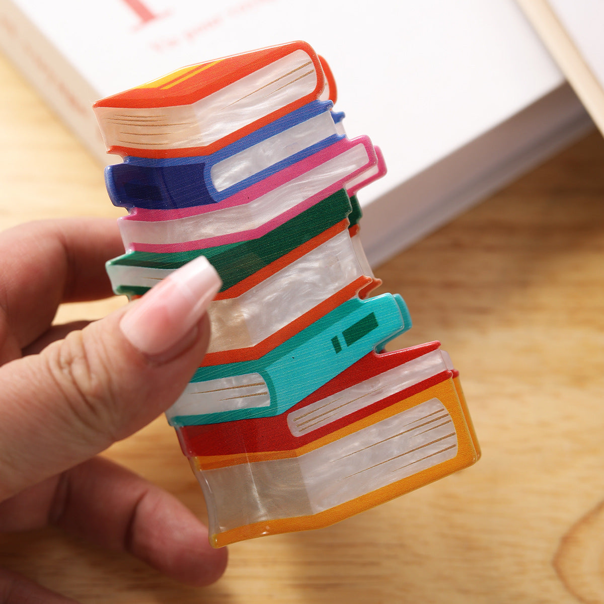 Women's Acrylic Book Barrettes