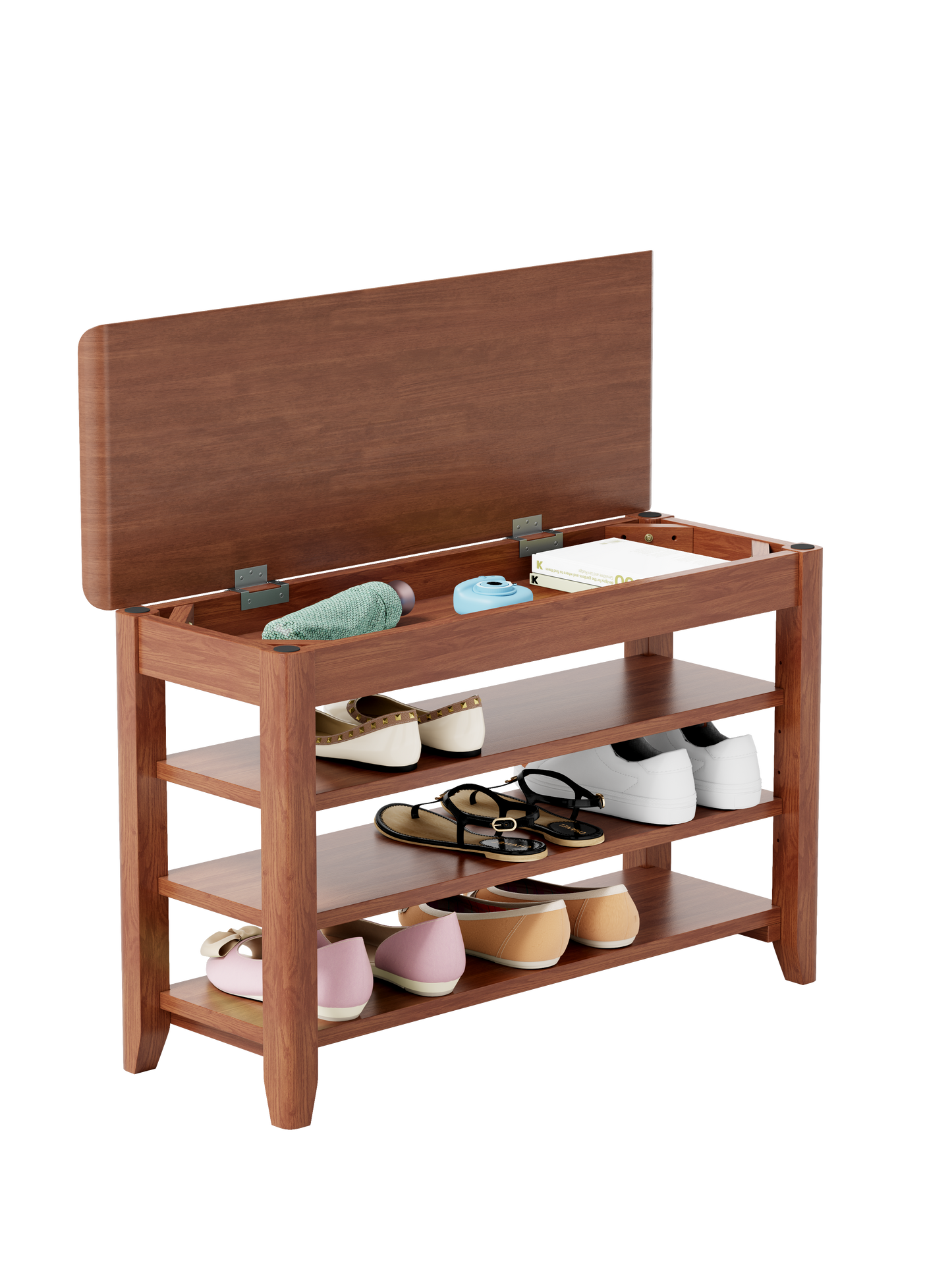 Adjustable Shoe-changing Bench, Storage Hidden Storage. With A