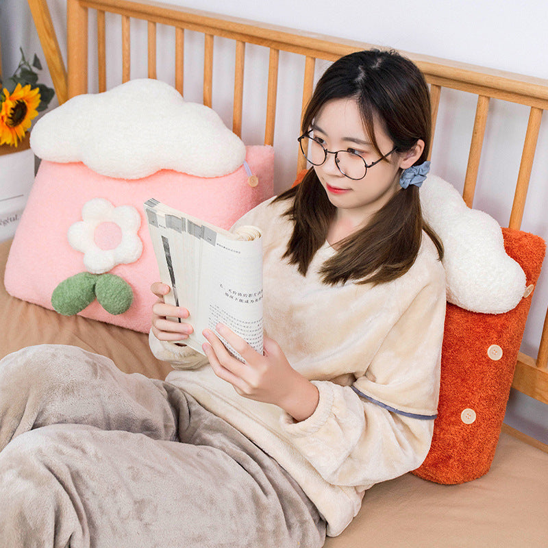 Cute Cloud-Shaped Bedside Pillow for Dorm Rooms - Plush Sleep Cushion