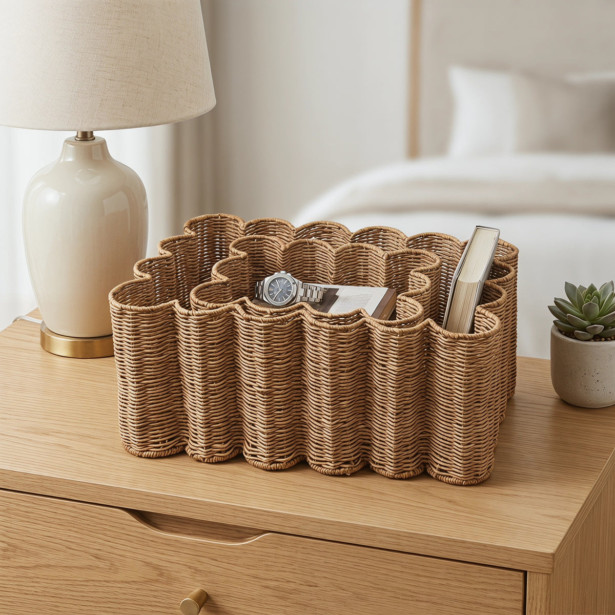 Handwoven Storage Basket for Bathroom & Living Room - Large & Small Sizes