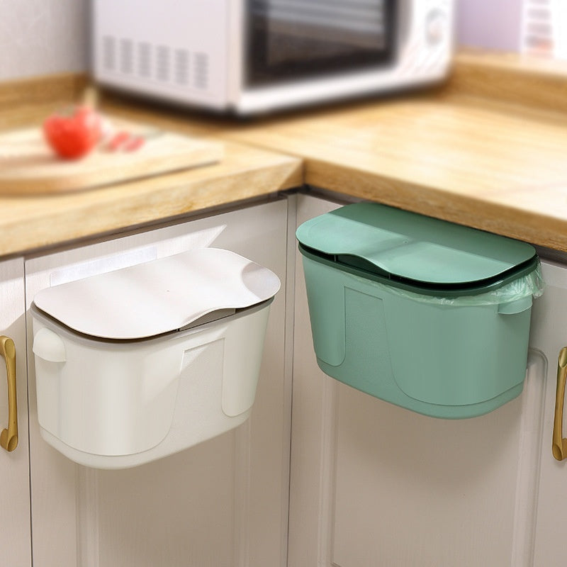 Wall-Mounted Trash Can for Bathroom and Kitchen - 7L Plastic Storage Bin