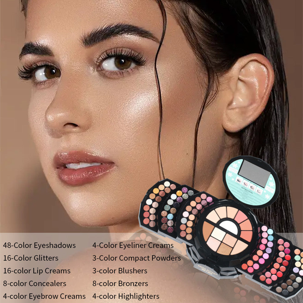 108 Color Shimmer Eyeshadow Palette Cosmetic Case with Repair Features