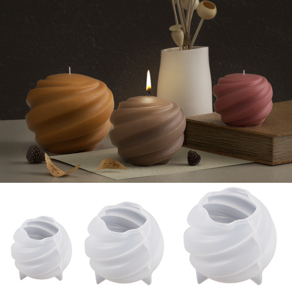 Silicone Candle Mold Spiral Earth Globe Pattern for DIY Aromatherapy Candles