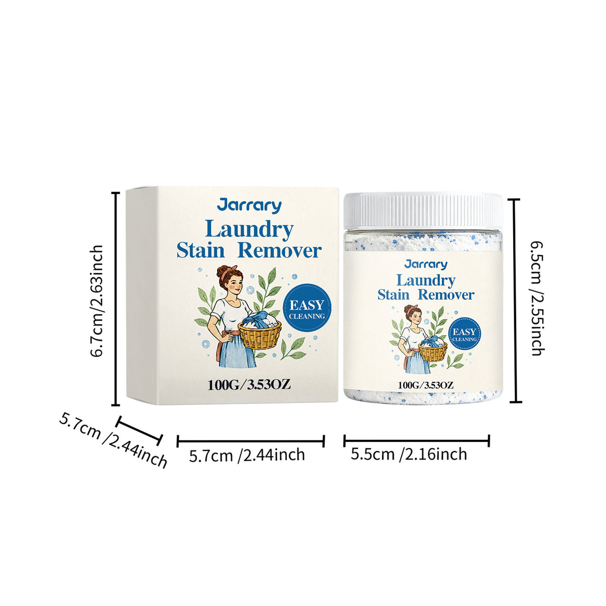 Laundry Stain Remover Powder - 100g Fabric & Clothing Spot Treatment