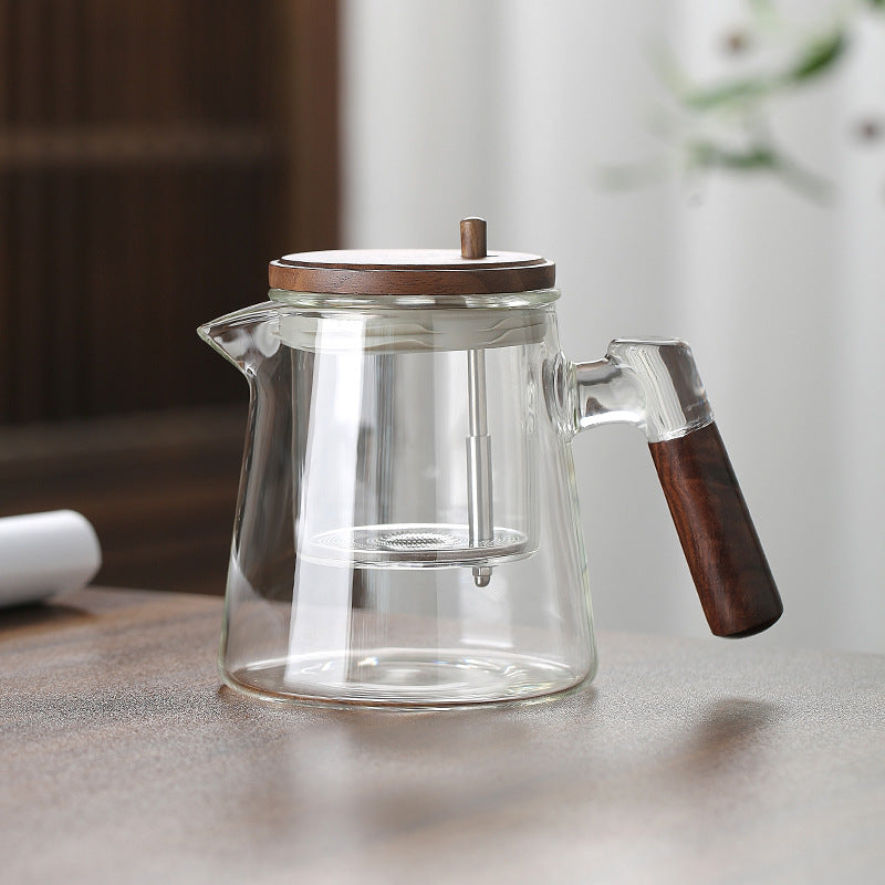 Tea Separation Pot with Walnut Handle 650ml - Chinese Style Drinkware