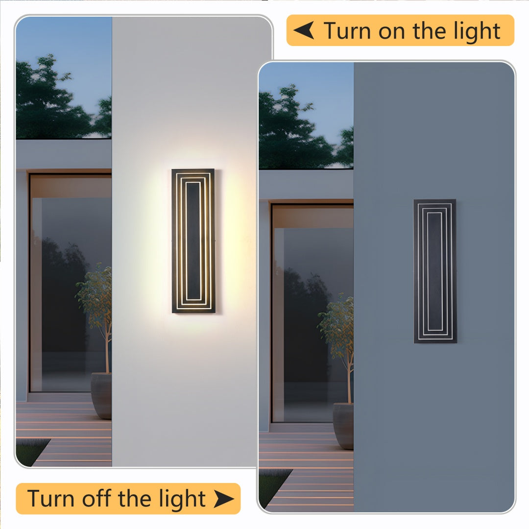 Modern Outdoor Wall Lights - 23.6 Inch LED Sconce, 2 Pack