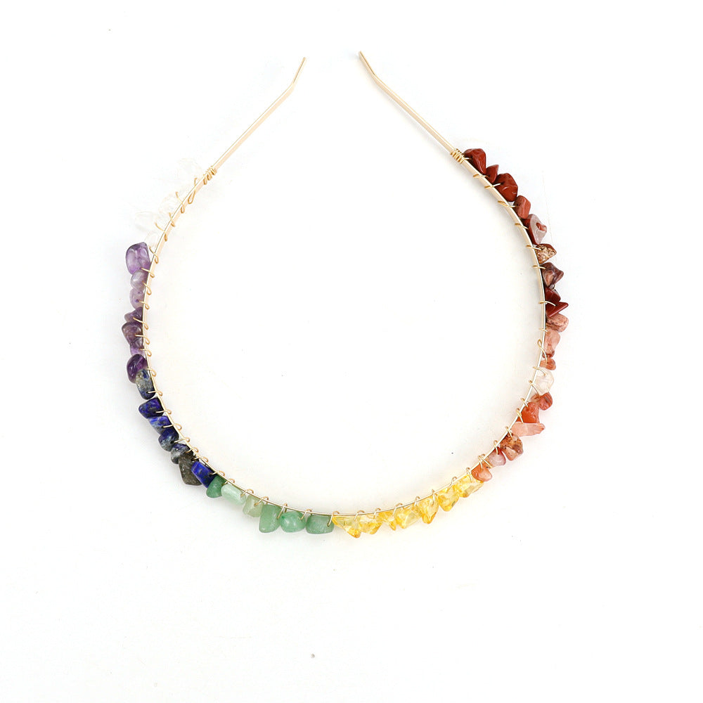 Crystal Natural Stone Headband - 6cm Wide