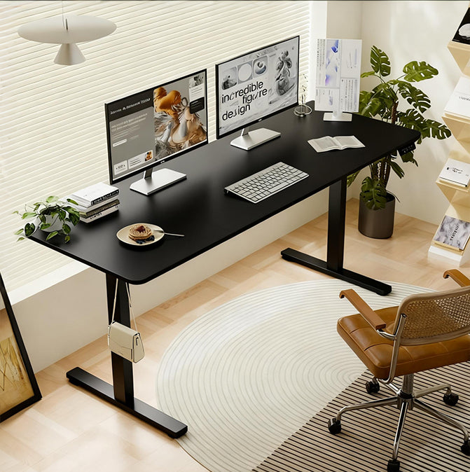 Electric Standing Desk - Height Adjustable Gaming & Office Table 55" - Black
