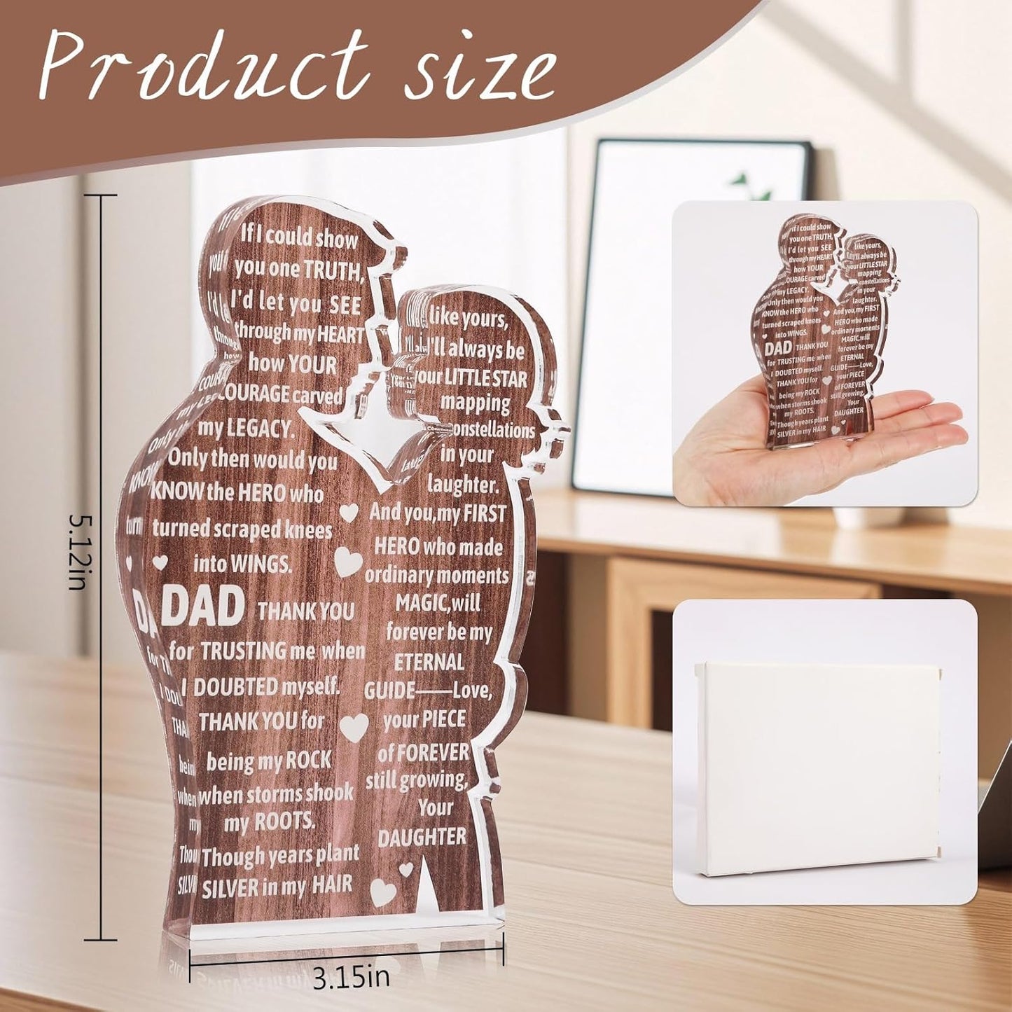 Heartfelt Acrylic Plaque for Dad - Perfect Gift from Daughter