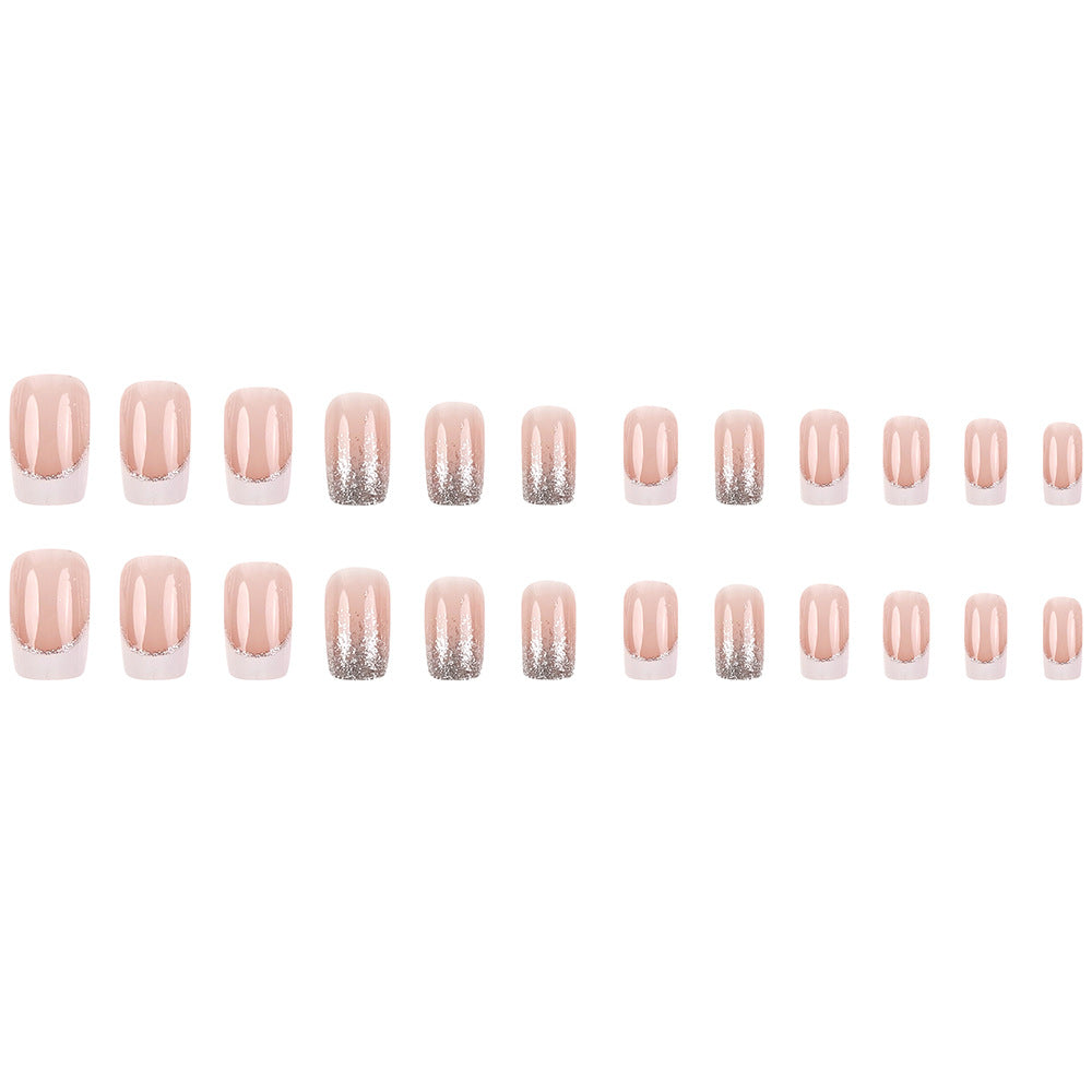 24-Piece Nail Art Kit with French Pressing Glitter Stickers, Gel & Nail File