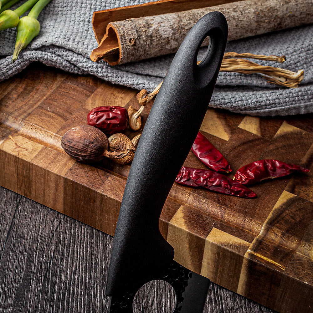 Bone Pick Knife with Stainless Steel Blade and Leather Holster - Black
