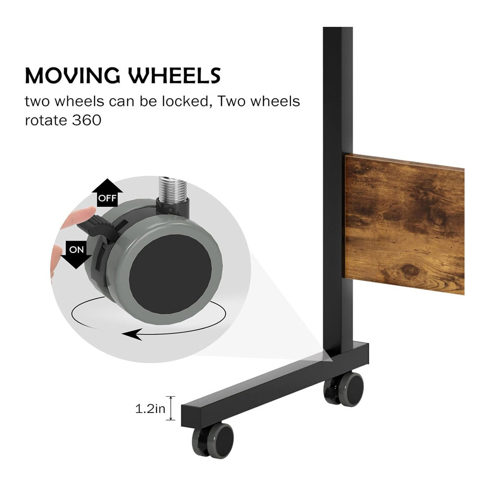 Adjustable Tray Table Rolling Sofa Side Snack With Wheels Portable