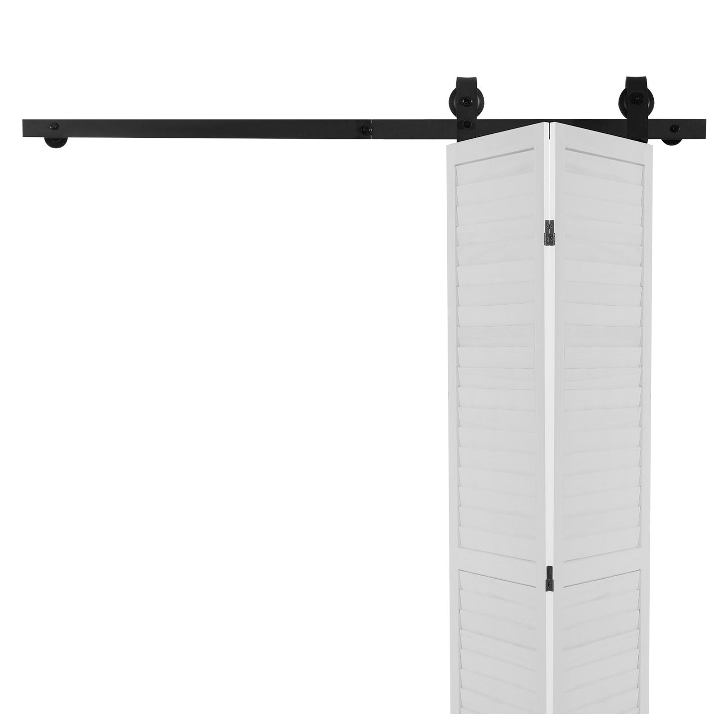 Bi-Folding Barn Door Hardware Track Kit 52 Feet for Two 24-Inch Doors - Black