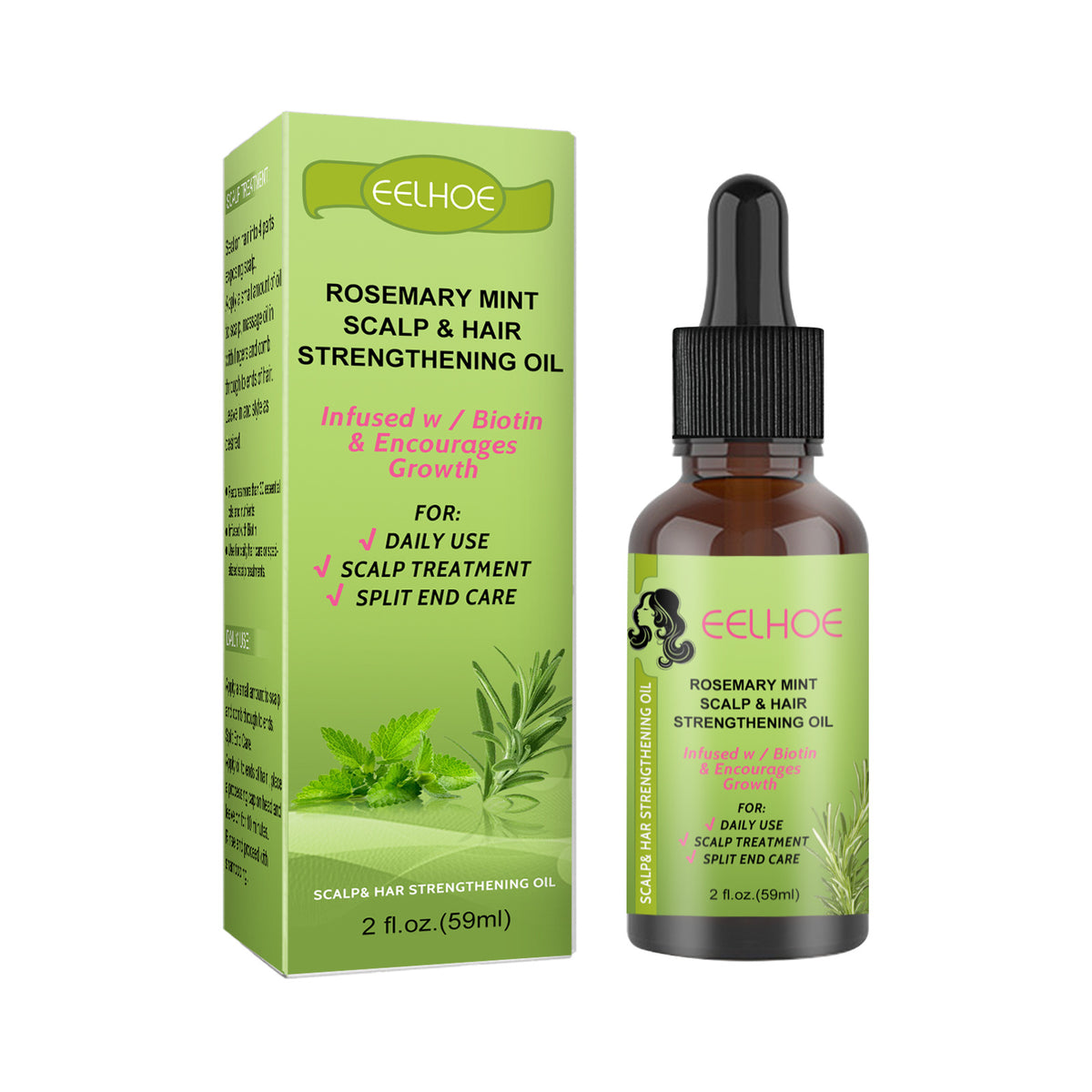Rosemary Mint Hair Growth Oil for Scalp Massage and Nourishment - 59ml