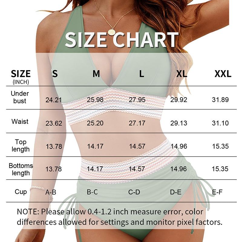 High Waisted Two-Piece Bikini Set with Tummy Control