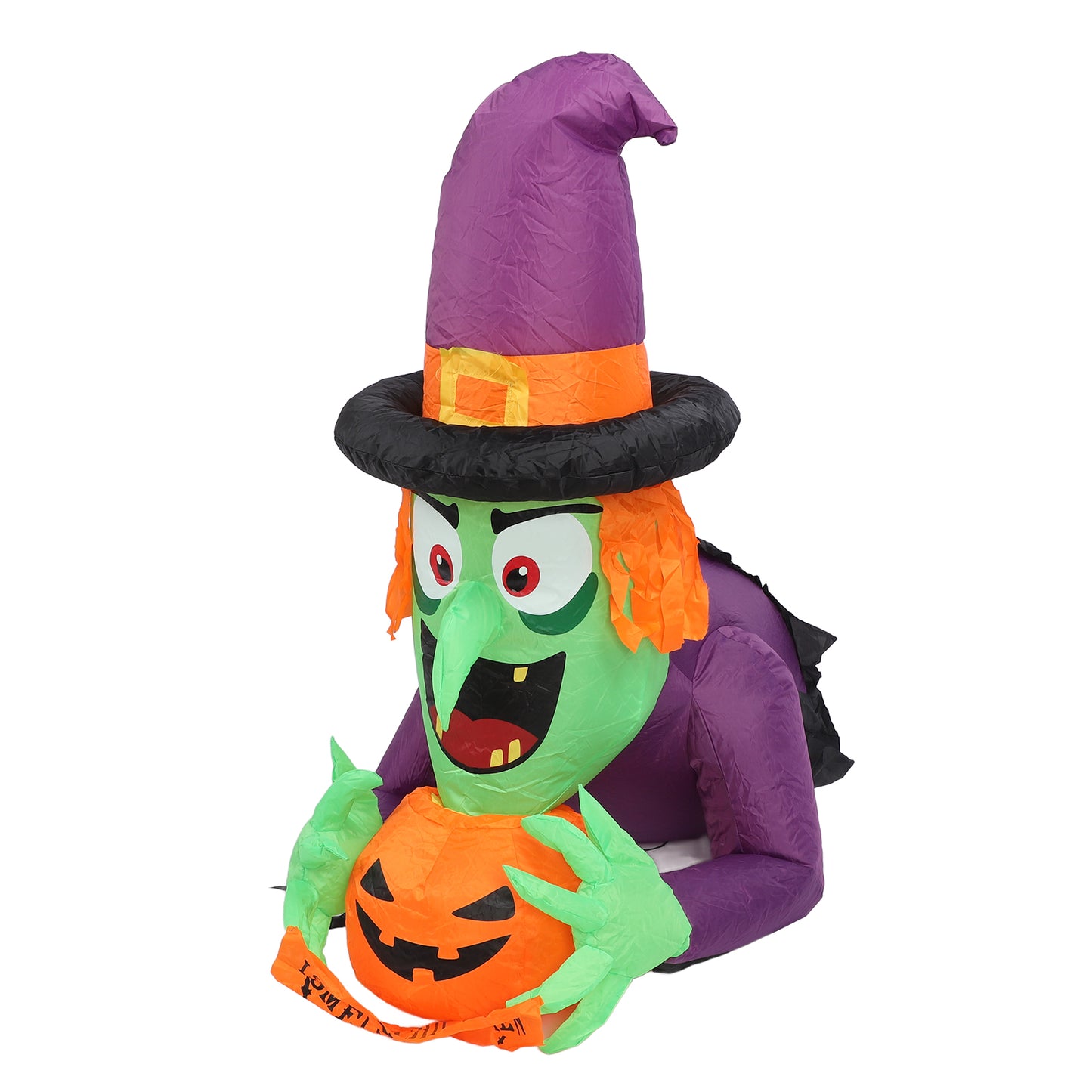 4.43ft Witch Broke Out From Window Inflatable Decoration Built In LED