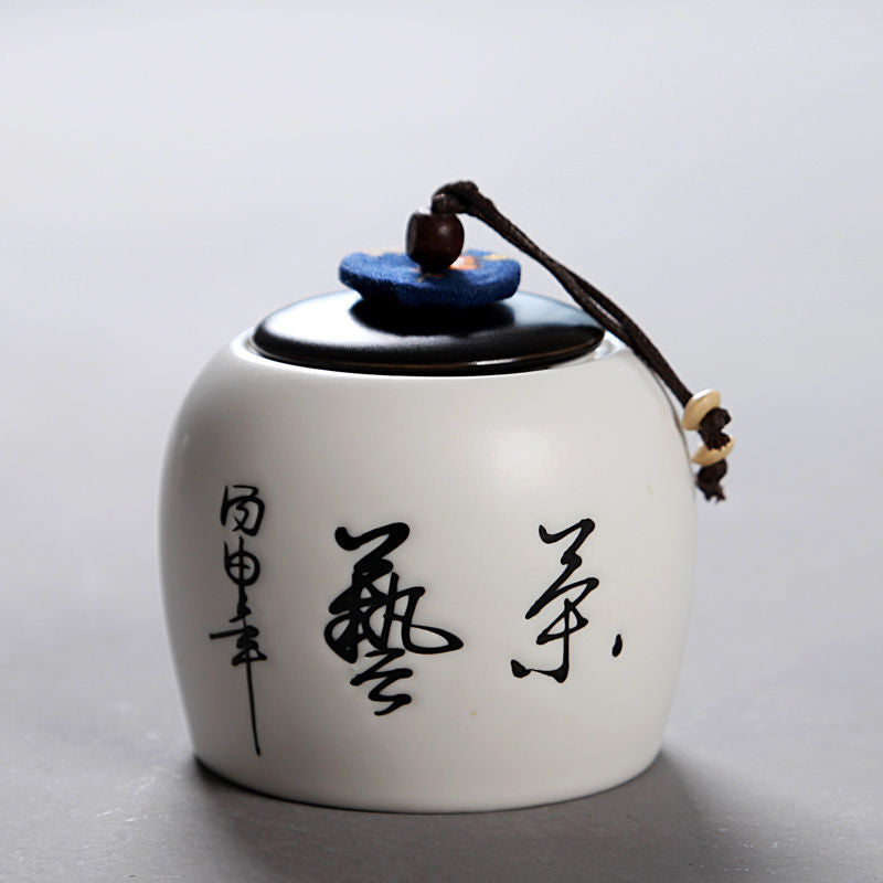 Ceramic Tea Pot Small Airtight Storage Jar - Purple Sand, 10x9cm