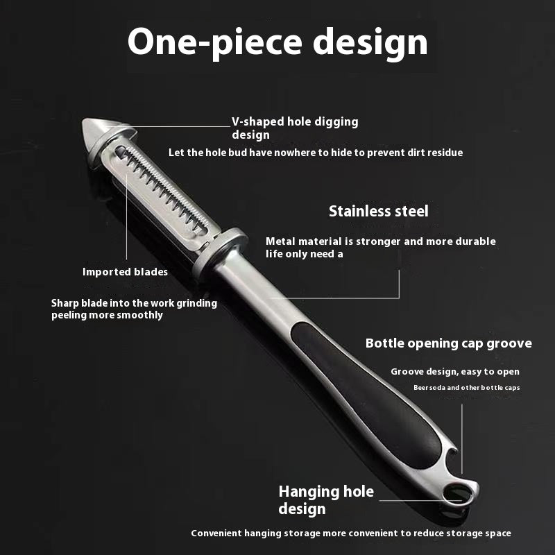 Multi-Functional Double-Sided Peeler - Zinc Alloy Kitchen Tool