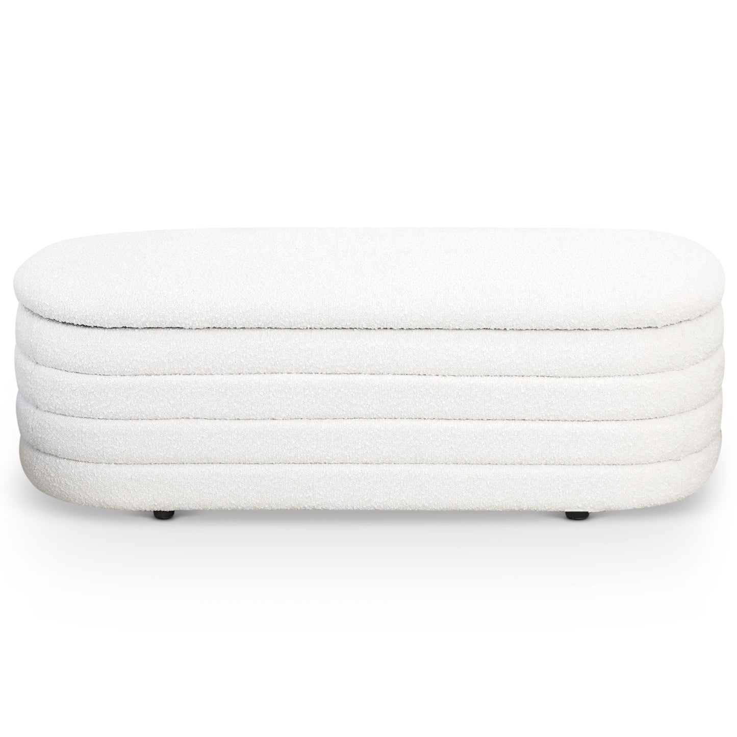 Cabana White Boucle Bench W Storage