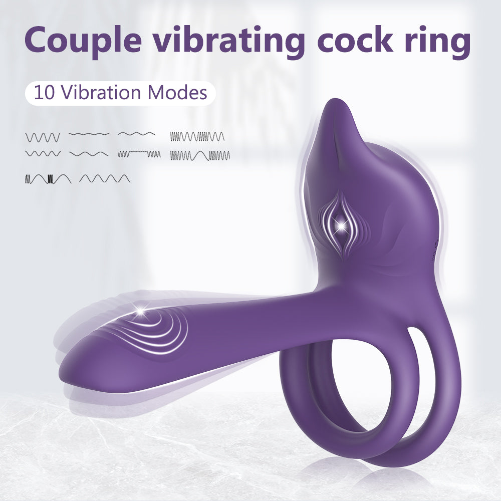 G-Spot 2-in-1 Vibrating Cock Ring with 10 Modes - Couples Vibrator