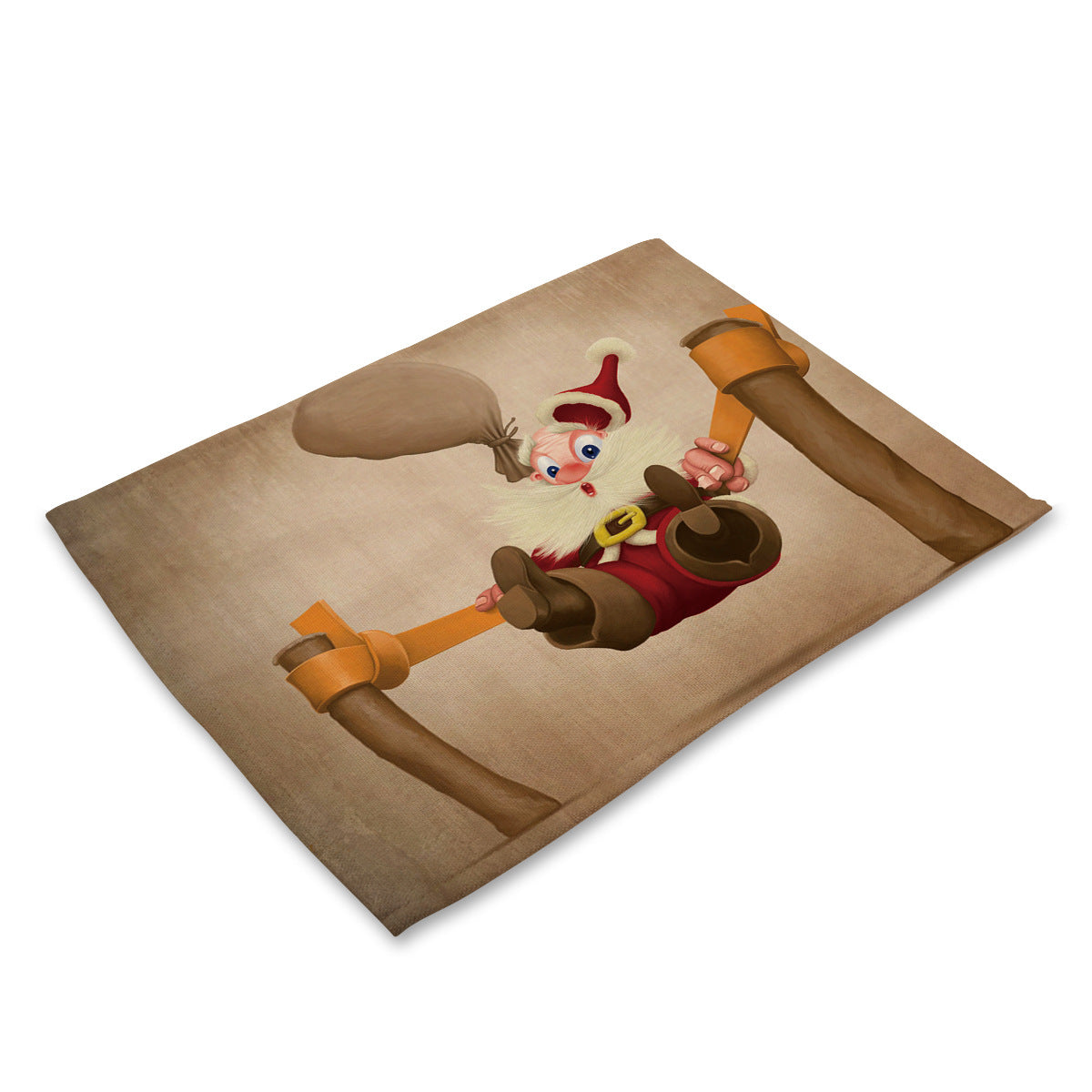 Santa Claus Printed Cotton Linen Placemat - Modern Kitchen Table Decor