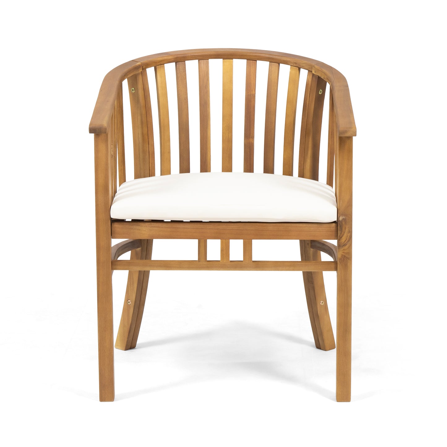 Outdoor Dining Chairs Set of 2 with Cushions - Teak Finish