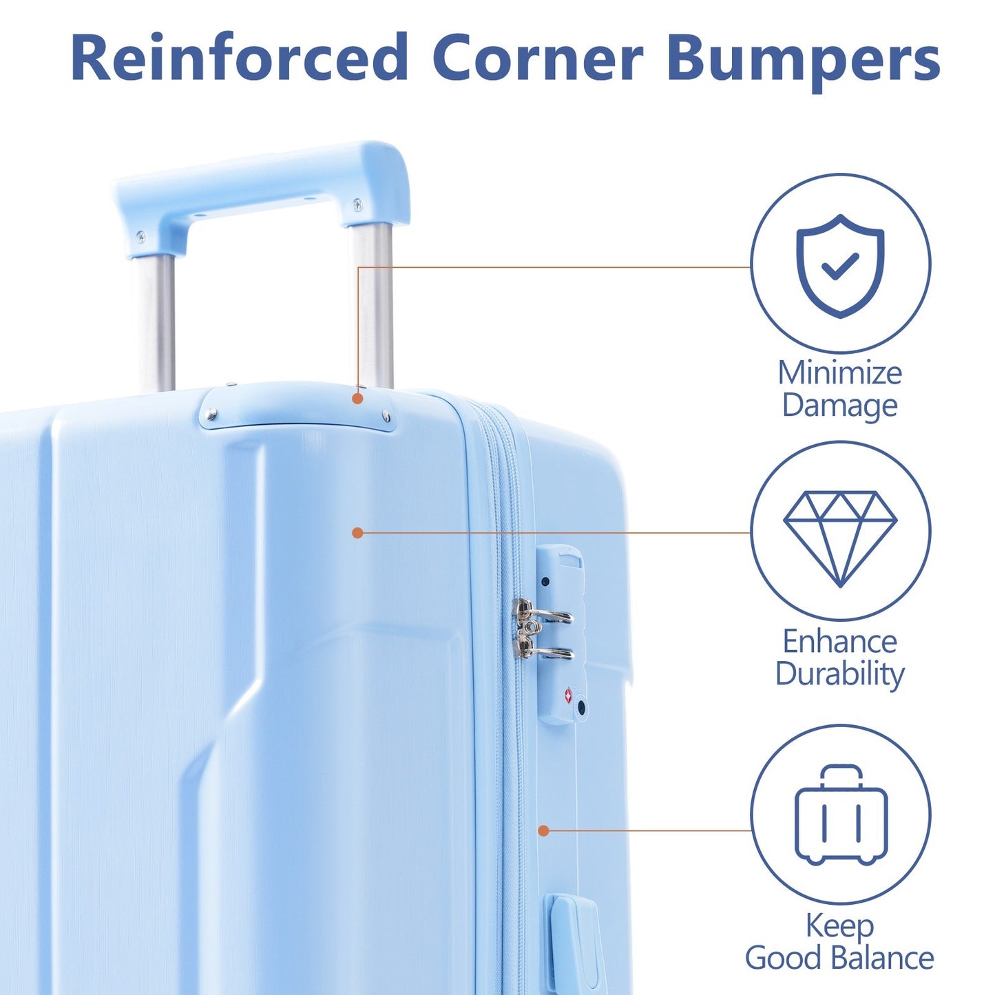 Lightweight 24-Inch Expandable Hardshell Luggage - Sky Blue
