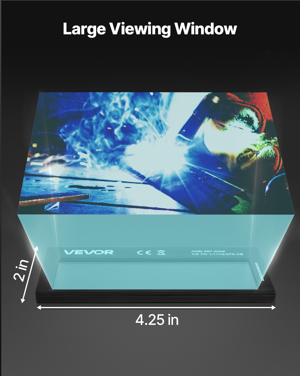 Auto Darkening Welding Lens 4.25 x 2 Inches Shade 10 True Color with Dual Sensors