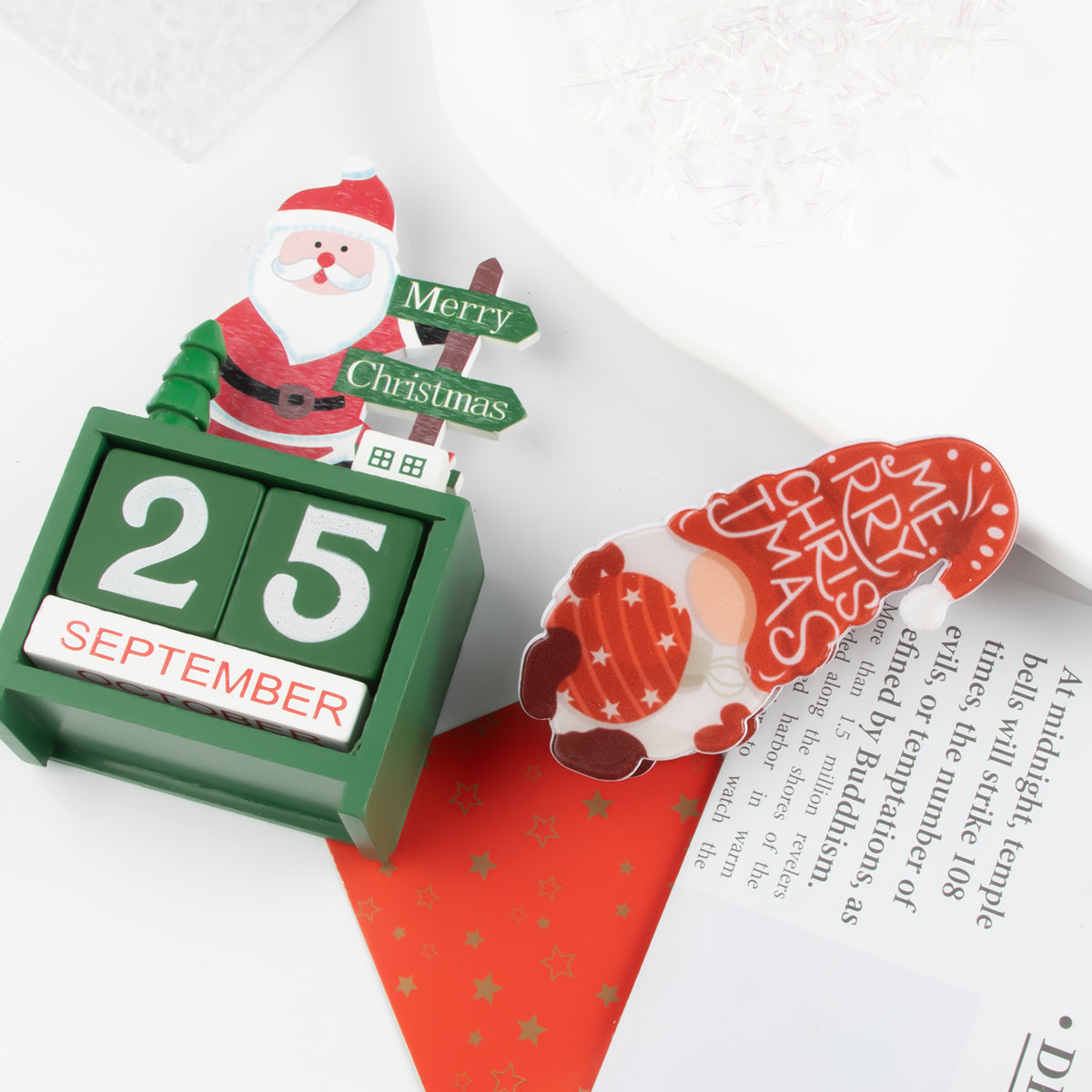 Santa Themed Hair Clips - Women's Festive Styles
