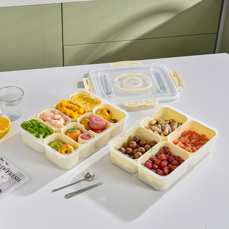 Portable Clear Plastic Food Storage Box with Multiple Compartments