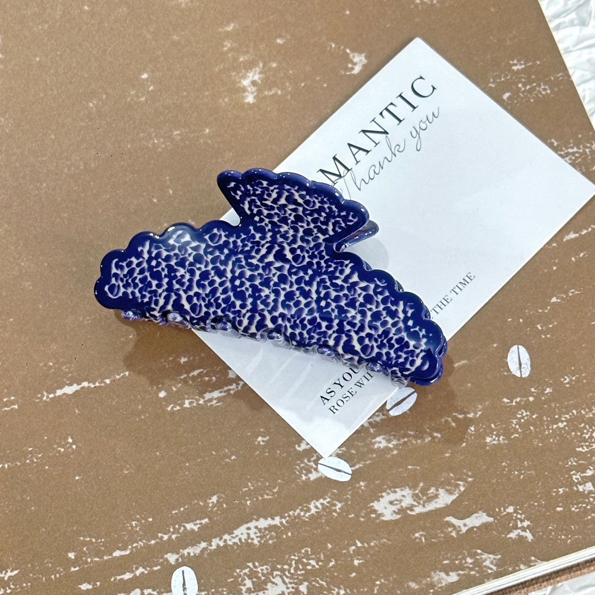 Acrylic Claw Clip with Spotted Pattern – Handmade Hair Accessory