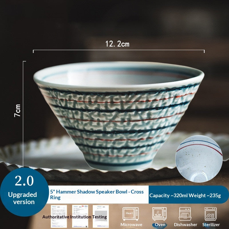 Ceramic Rice Bowl Set - Elegant Dinnerware for Home Use with Variety of Colors