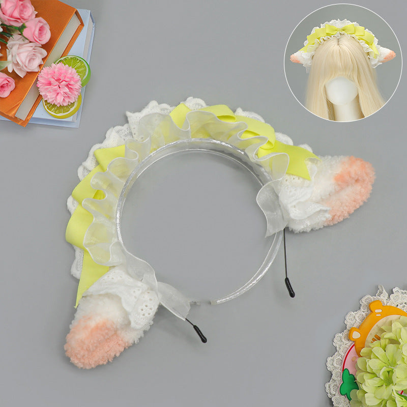 Lolita Sheep Ear Headband - Maid Style Costume Accessory for Party & Dress Up