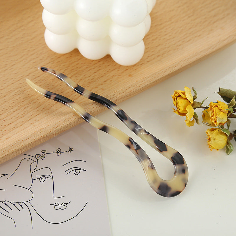 Acetate U-Shaped Hairpin - Korean Style