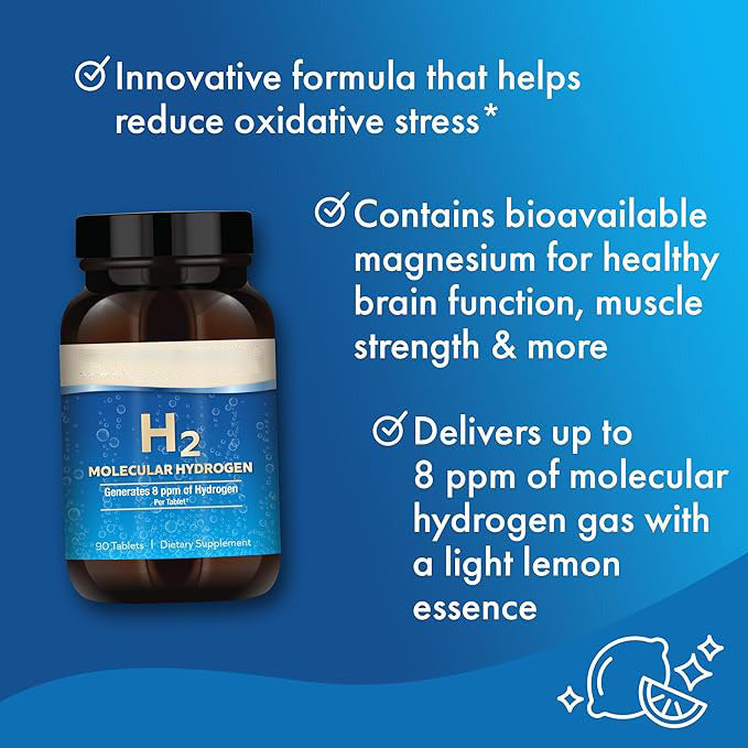 Molecular Hydrogen Tablets, 90 Count Food Grade