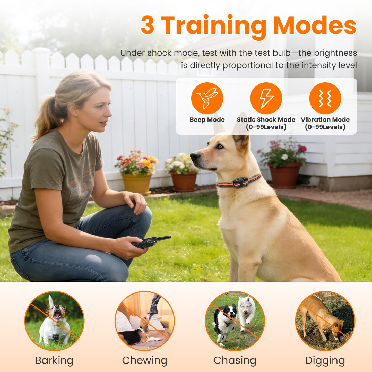 Dog Training Collar with Remote - Waterproof, Long Range, Multi-Mode