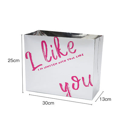 Flower Bouquet Hug Bag Square Flower Packaging Hand Holding Box - Decorative Gift Wrap