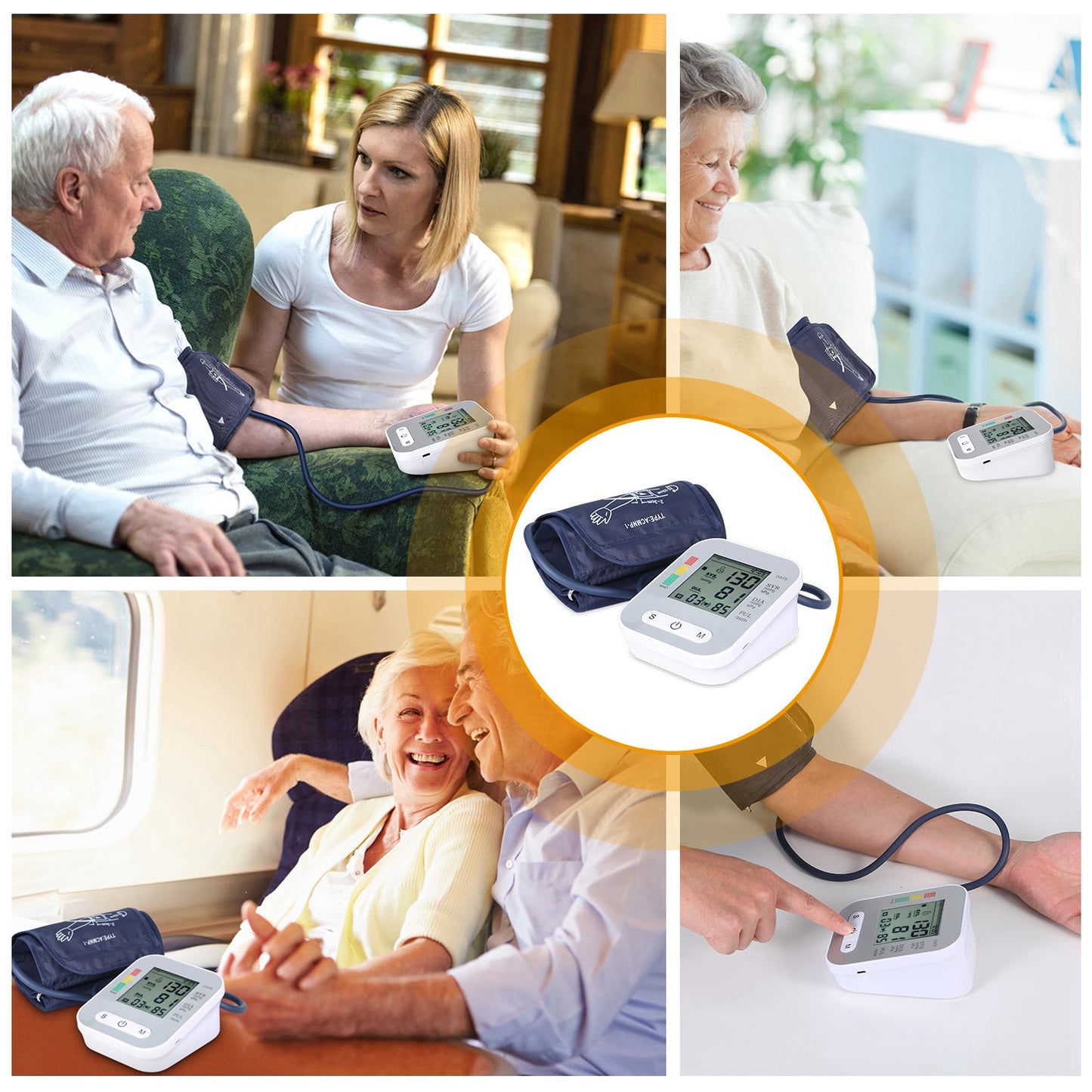 Digital Blood Pressure Monitor with Voice and Large LCD Display - Home Health Cuff